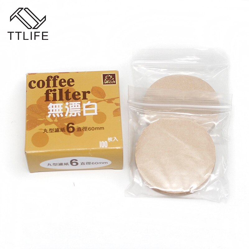 Wooden Round Drip Paper Coffee Filter Moka Pot Espresso 100pc/Pack Tea Strainer Maker