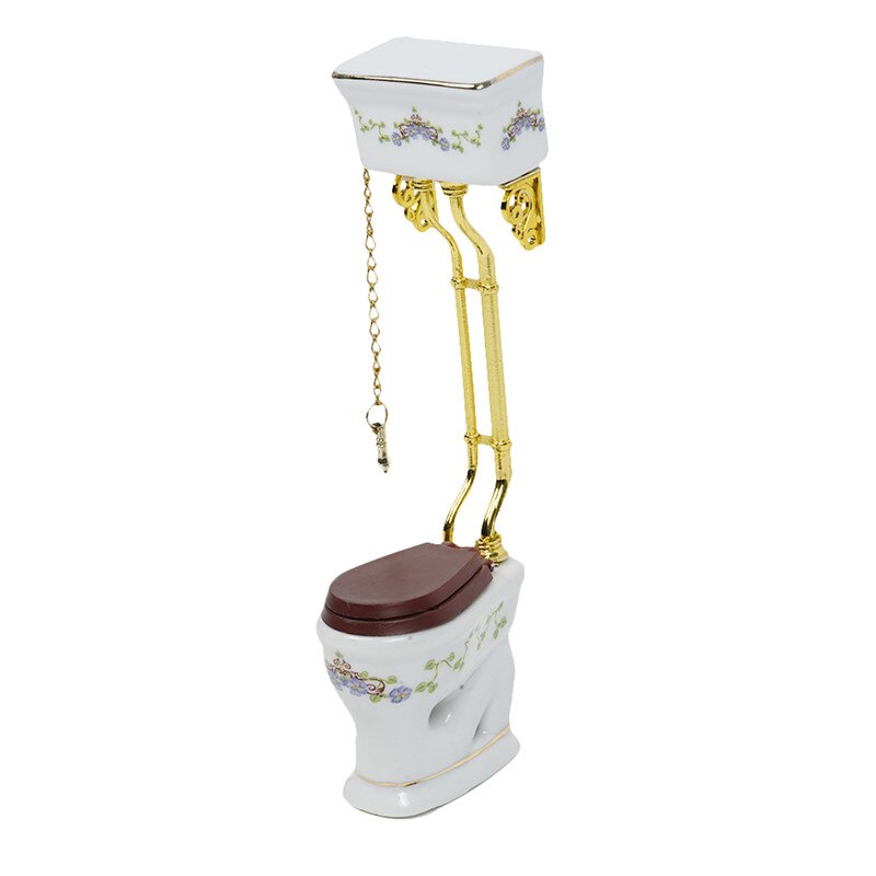 Dongzhur Miniatura Toilet Dollhouse 1:12 Miniatures 1:12 Kit Accessories Ornament Doll Retro Miniatures House Toy