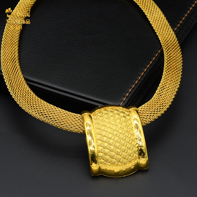 ANIID-Conjunto de joyería africana de Color dorado para mujer, gargantilla india, collar, pendiente, joyería nigeriana chapada en oro de 24K, boda de Dubái