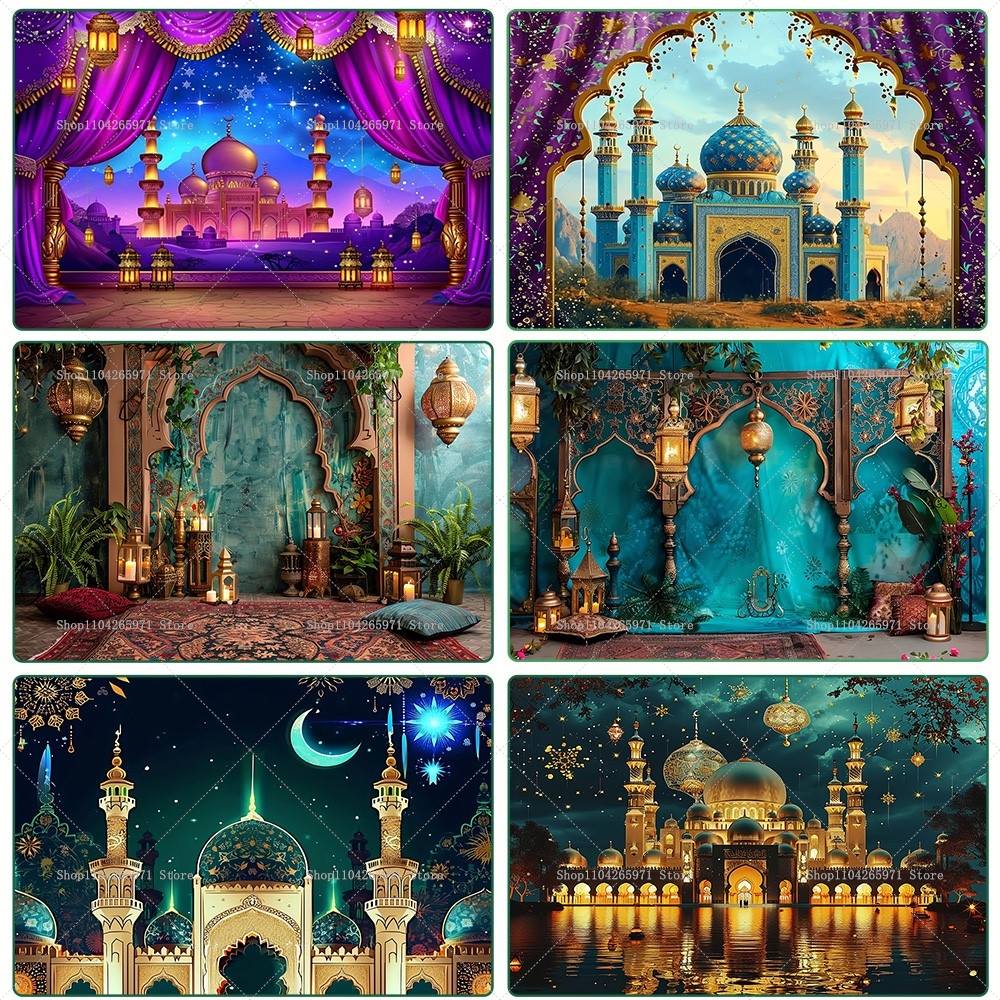 Glad ramadan marocko nattscen bakgrund eid al-fitr dekoration hem islamisk muslimsk festival fest fotobåstillbehör