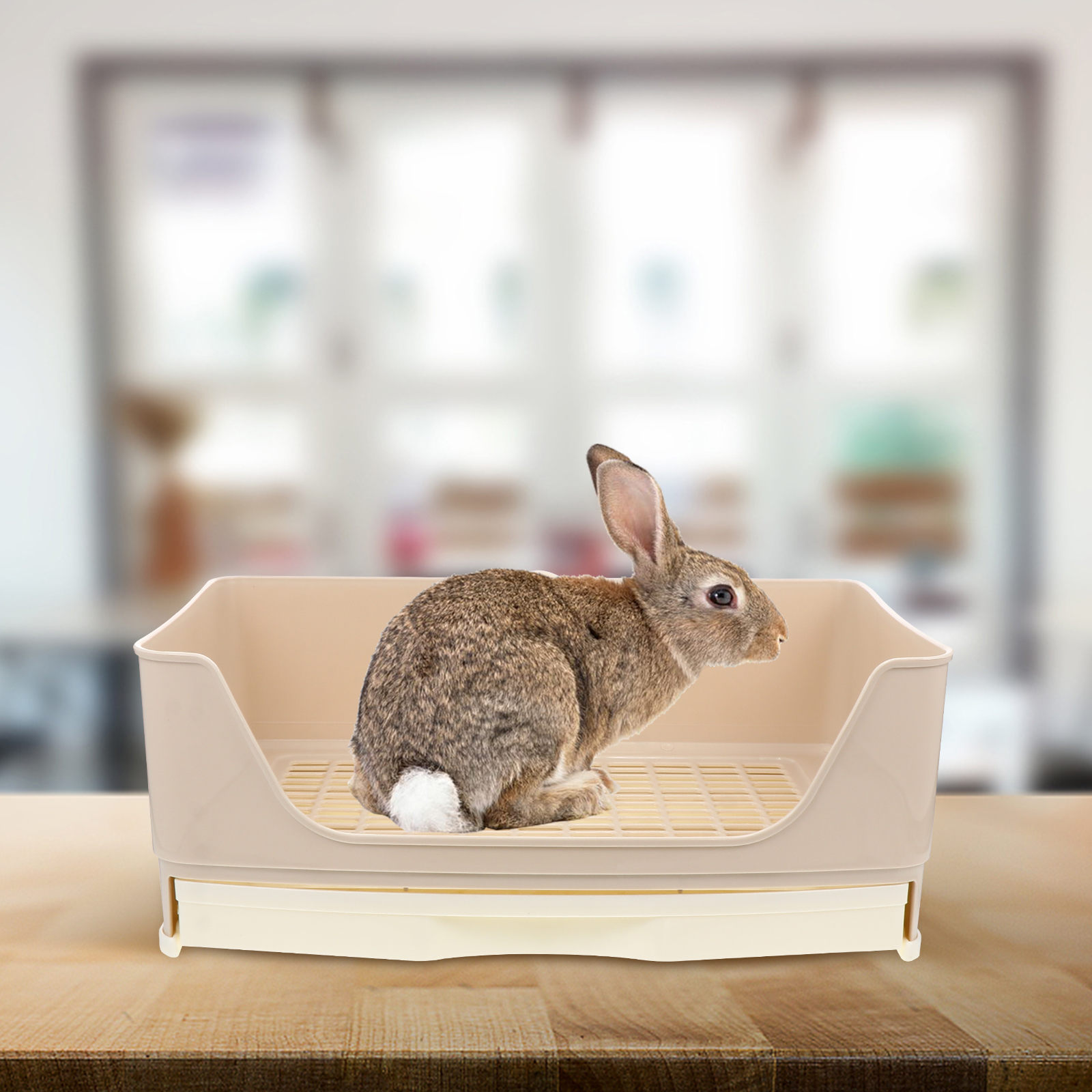 40X29X16Cm inodoro de conejo gran espacio entrenador orinal cajón para mascotas caja de arena ropa de cama productos para mascotas conejillo de indias seguro portátil fácil