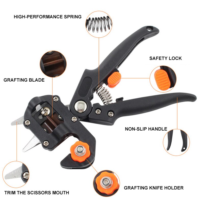 Multifunctional Fruit Tree Grafting Device Garden Seedling Grafting Pruning Scissors Gardening Tools Set for Pruning Flowers