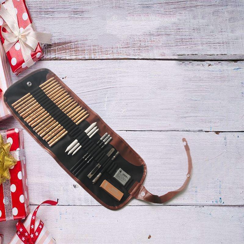 29Pcs Drawing Pencils Artist Sketching Pencil Set Rollable Drawing Pencils Set 18 Pencil Drawing Sets