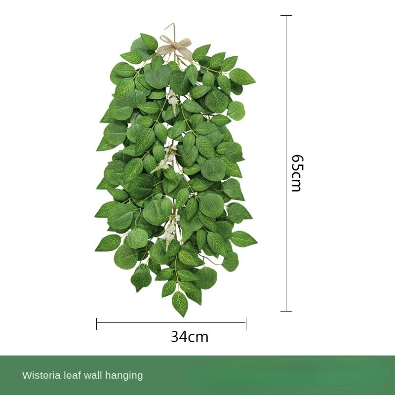 Kunstig plante eukalyptus ornamenter nordisk hotell hjemme veggheng dekorasjon kryptert grønn pilblad blåregn diy: Blåregn
