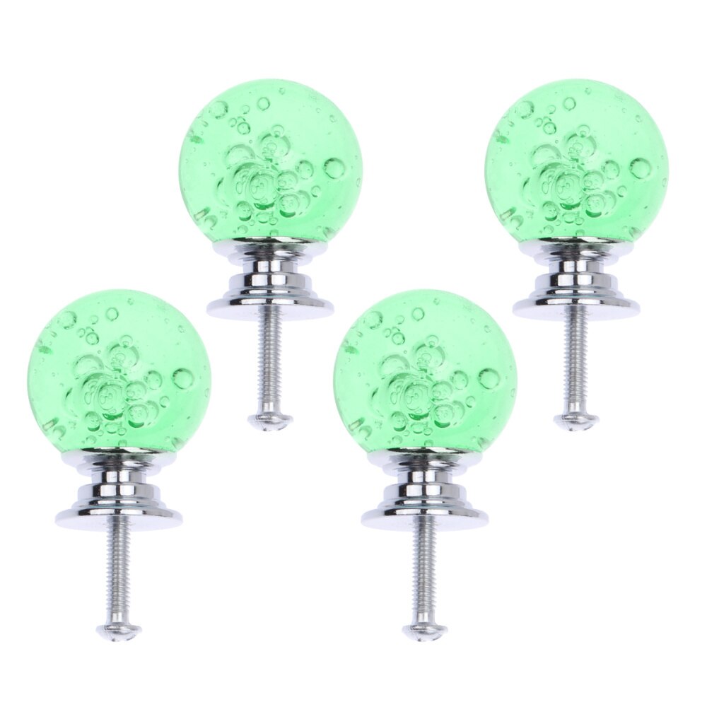 4 Set Single Hole Silver Base Lade Knop Bubble Bal Kast Lade Deurklink Met Schroeven Voor Home Office (wit, 1 Schroef, 4