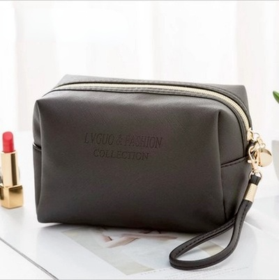 Neceser grande de piel sintética para mujer, bolsa de maquillaje impermeable con cremallera, neceser de viaje, organizador de maquillaje, estuche de belleza, 1 ud.: M-Black