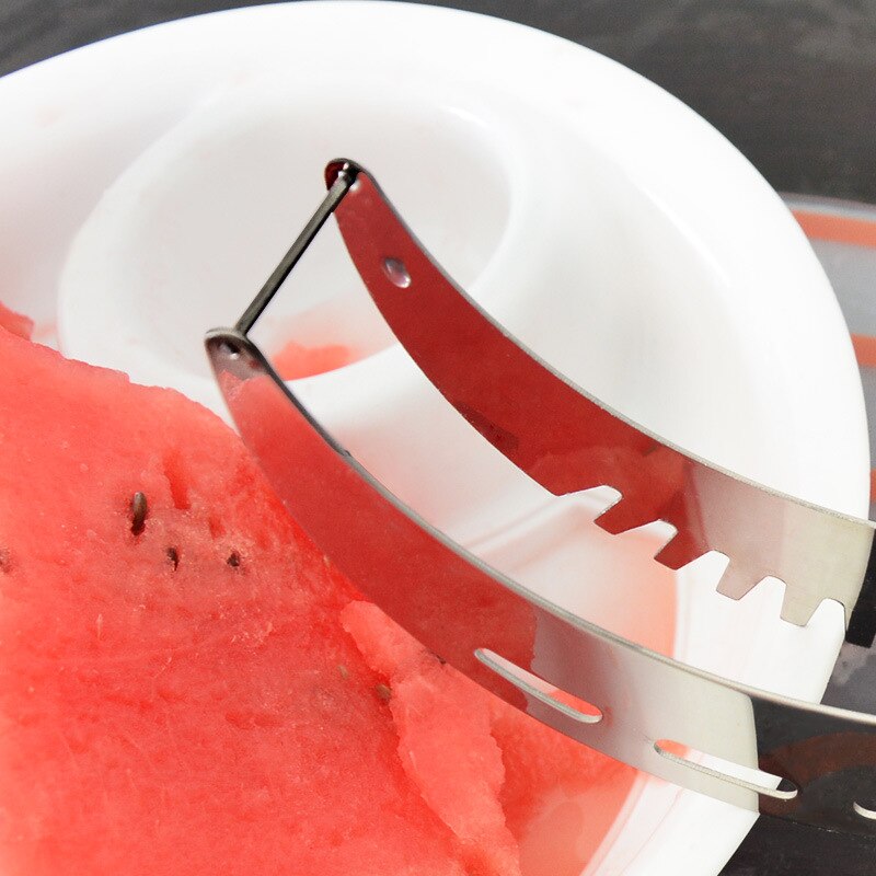 Watermelon Slicer Cutter Tongs Corer Fruit Melon Stainless Steel Tools Watermelon Cut Refreshing Watermelon Cubes Kitchen