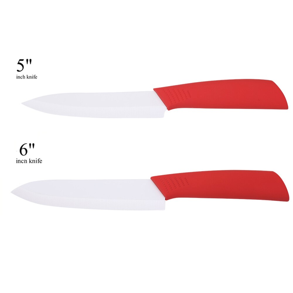 Køkkenknive kogesæt keramiske knive 3 4 5 6 tommer zirconia hvid klinge paring frugt vege kokkniv køkkenredskaber: 5 tommer og 6 tommer