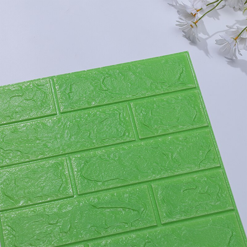 Foam 3D Wall Stickers Self Adhesive Wallpaper Panels Home Decor Living Room Bedroom House Decoration Bathroom Brick Wall Sticker: Green