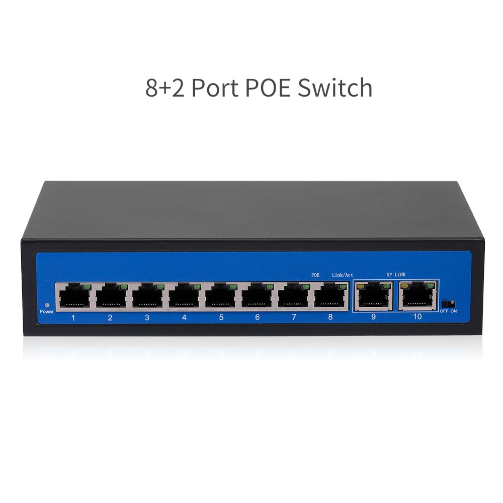 + 2BZDN-X 8 + 2 commutateurs POE, 8 ports Ethernet, 2 ports Ethernet, 2.0Gbps pour caméra IP sans fil, prise AP US