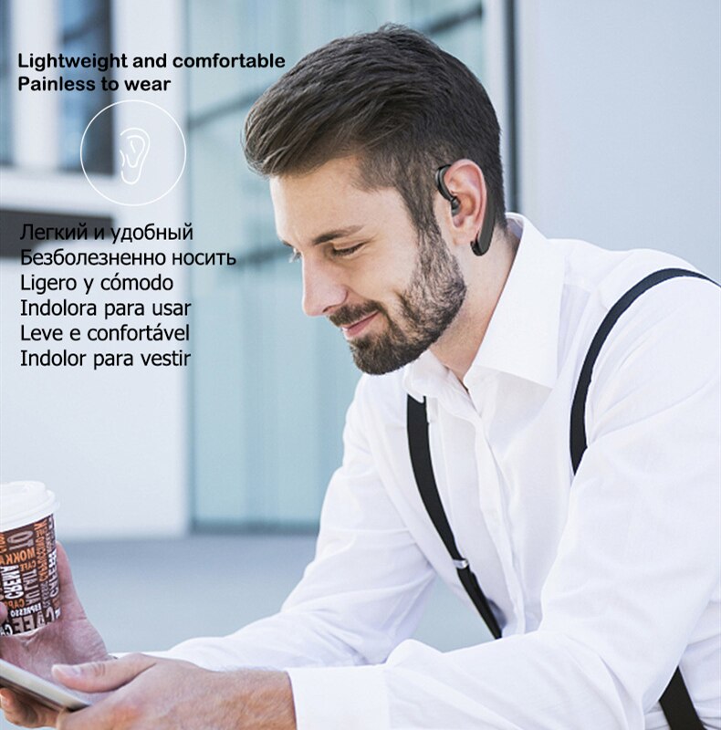 Draadloze Bluetooth Oortelefoon Business Lawaaibeheersing Headset Met Microfoon Sport Oorhaak Oortelefoon Voor Iphone 12 Samsung Xiaomi