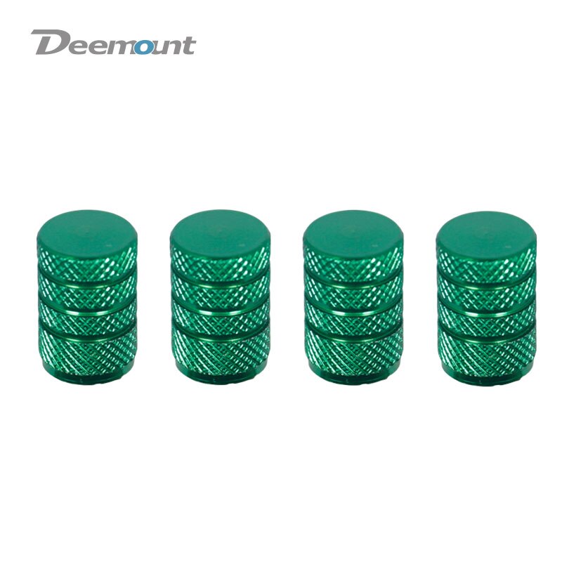 Bicicleta 4 pces schrader válvula tampão anodizado cnc cilindro-em forma de pneu bocal adaptador a/v tampa tampa ciclo válvula porca: Green 4PCS