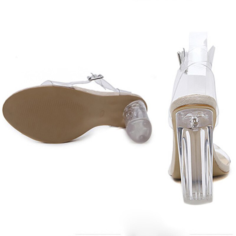 Chaussures transparentes à talons hauts pour femmes, escarpins d'été en matériau transparent, sandales pour dames, collection