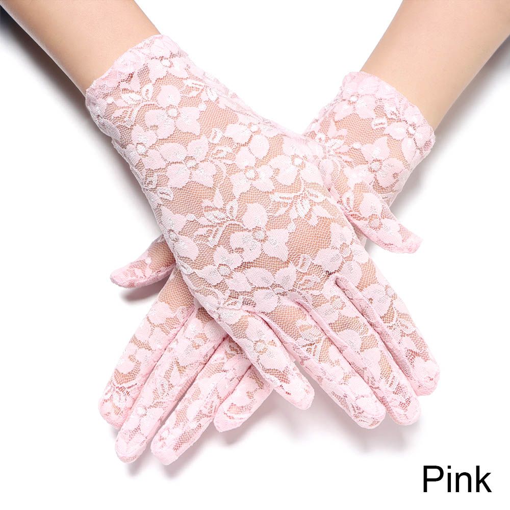 Moda feminina noiva rendas luvas de condução fina renda protetor solar feminino curto proteção uv goth festa oco-para fora luvas: Verde