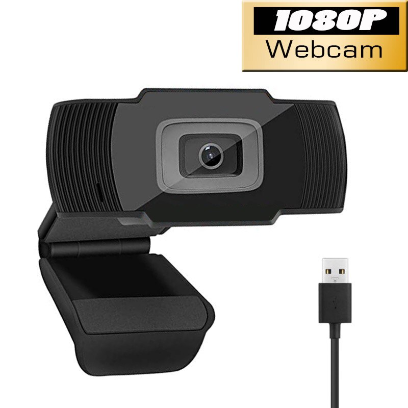 1080P Webcam Conference PC Web Camera With Mic Interface Web Camera For Video Calling Network Teaching Office Meeting: 1080P-Black