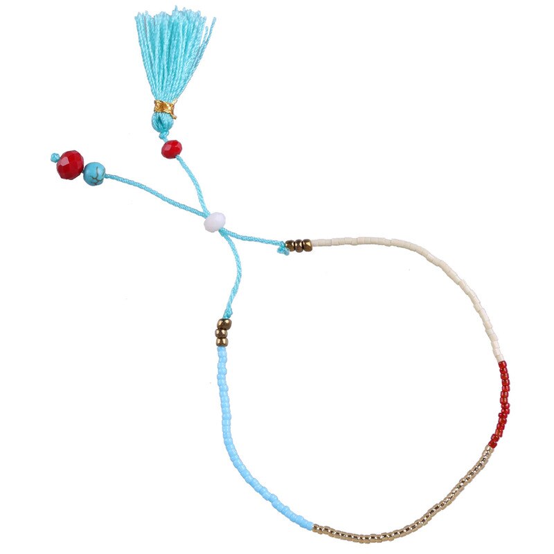 KELITCH Miyuki Samen Perlen Armbänder Quaste Freundschaft Armbänder Einstellbare wickeln Armbinde Charme Kristall Armbinde Armreifen: AZX029A