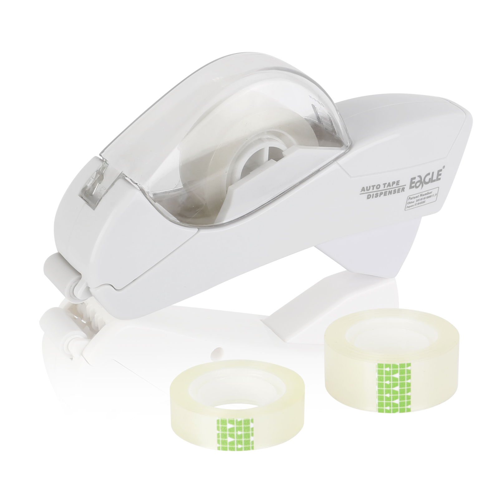 Distributeur automatique de ruban adhésif Eagle, aucune batterie requise, avec 2 rouleaux de ruban adhésif gratuit, adapté au travail manuel, emballage familial: WHITE
