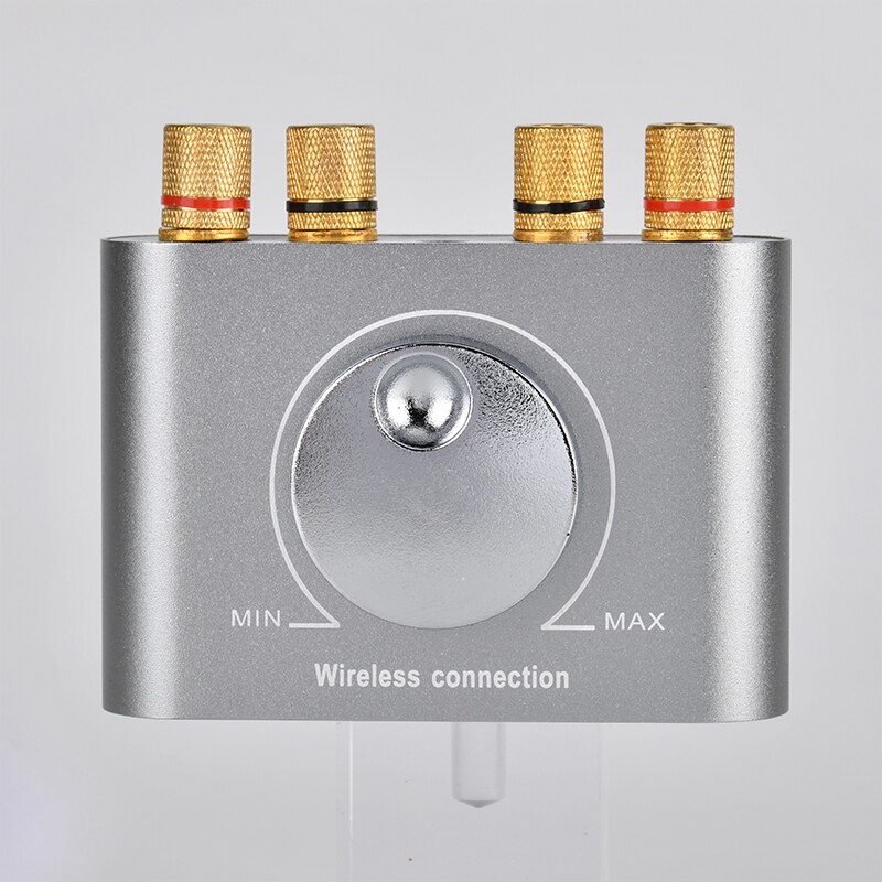 Mini Desktop Audio Digital Amplifiers Bluetooth 4.2 Amplifier Hi-Fi Stereo 2.0 Amp Theater Aux Bluetooth(Grey)