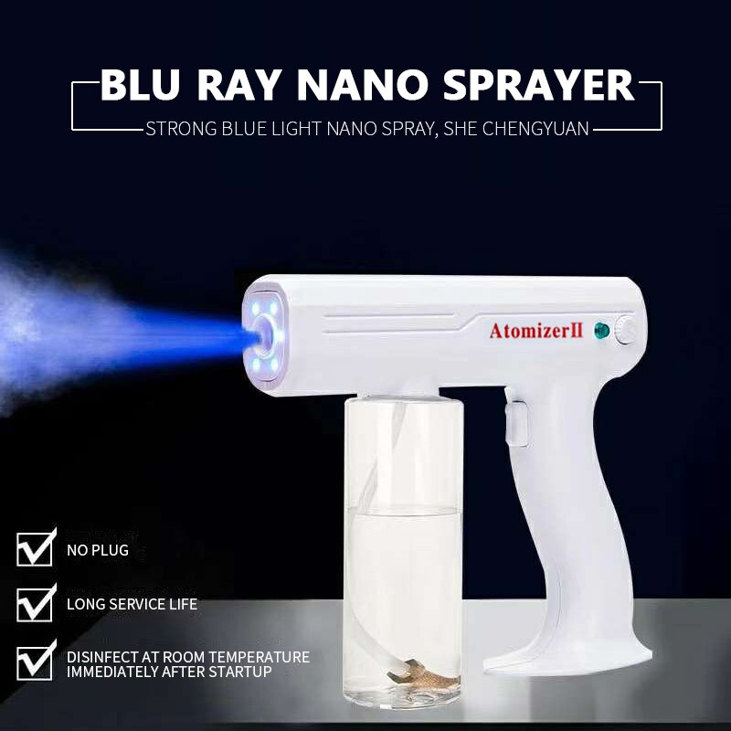 800 ML Wireless Electric Sanitizer Sprayer Disinfects Blue Light Nano Steam Spray Gun Sterilizing Nano Spray Gun