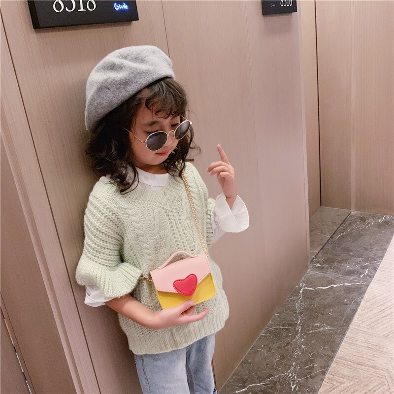 Piger kærlighed farve kontrast messenger taske - gult cover