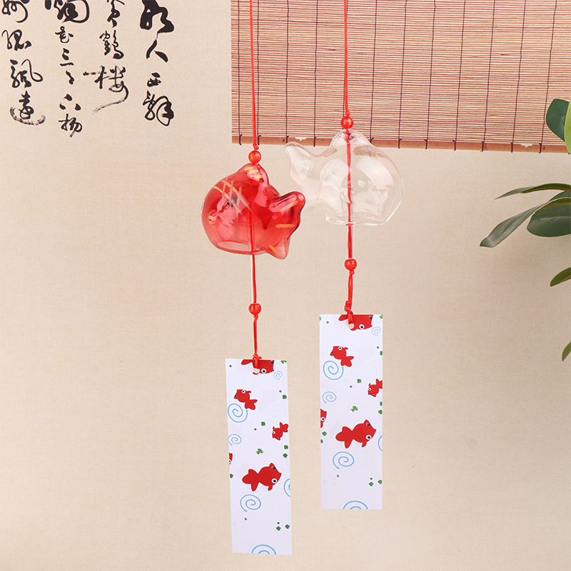 Windspiel, Glockenspiel, japanisches Glas, Goldfisch, Garten, zum Aufhängen, Outdoor-Dekor, Anhänger, Furin, dekoratives Fischornament
