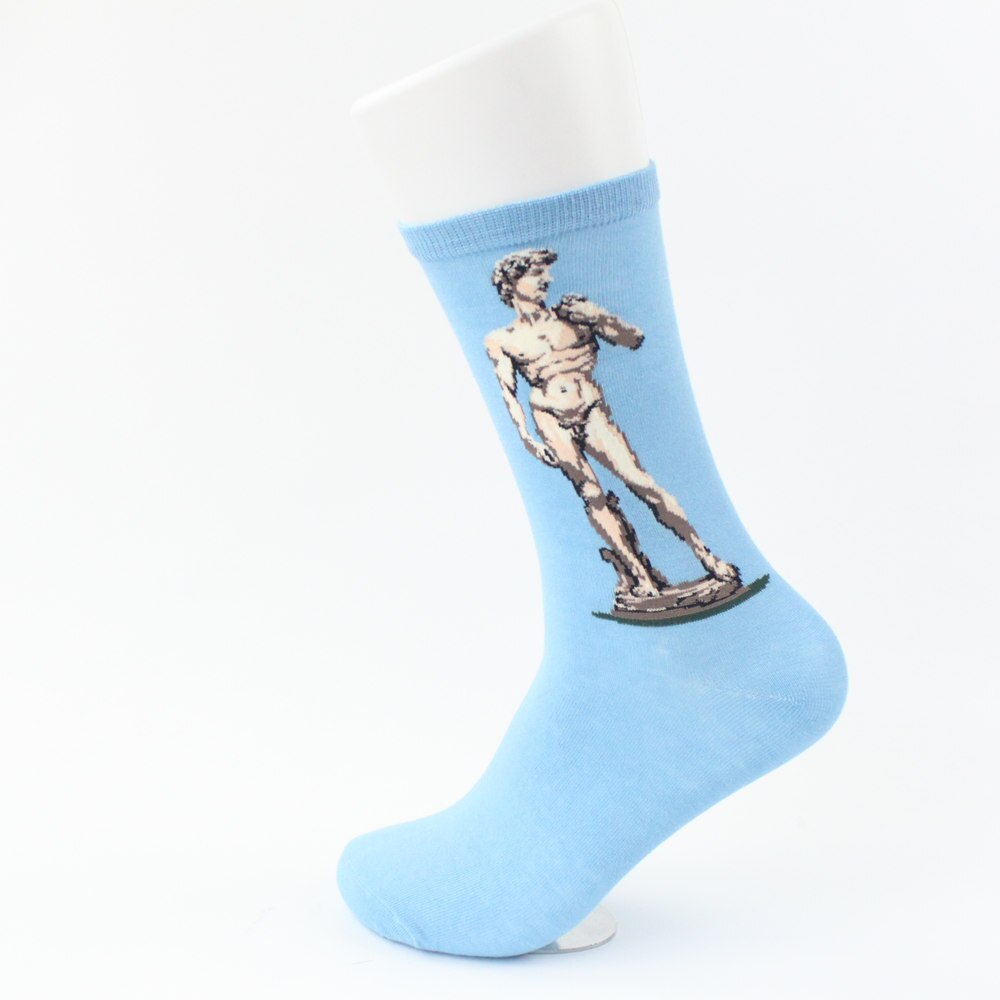 1pair Autumn winter Retro Art Sock Van Gogh Mural World Famous Oil Painting Series Men Women Socks Funny Socks: 10
