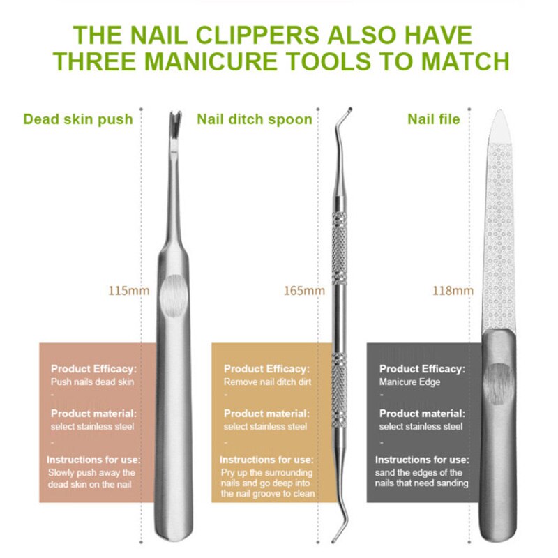 Toe Nail Clipper Cutter Correction Sharp Curved Paronychia Thick Nail Ingrown Dead Skin Pliers Trimming Nipper Pedicure Tool Kit