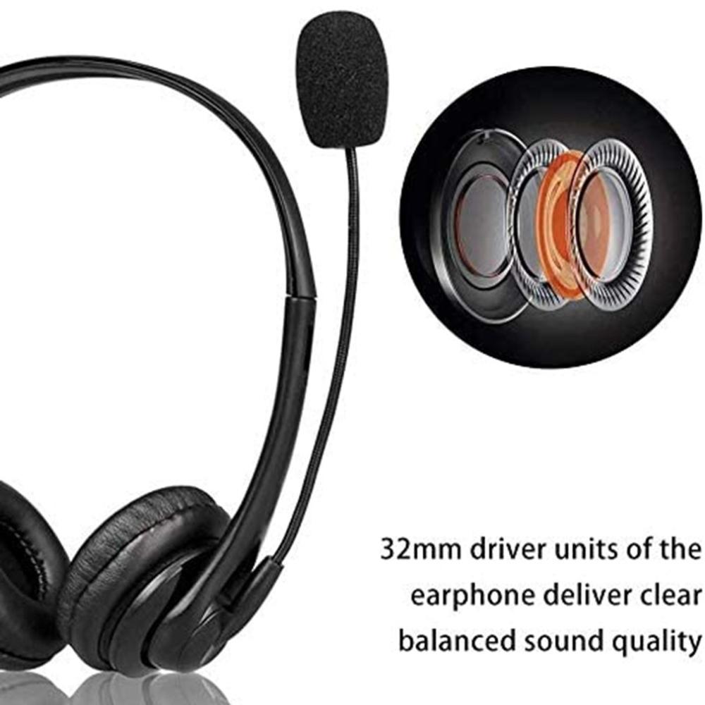 Usb Phone Headset Binaural Call Center Operator Telephone Headset Customer Service Headset Computer Usb Headset