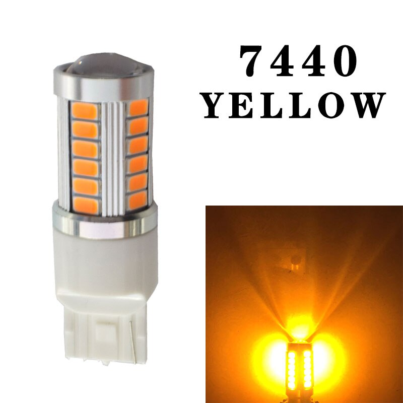 1156 ba15s p21w 1157 p21/5w t20 led automotive tail glödlampa bromsljus bil led backljus varselljus varslar: 7440 gula