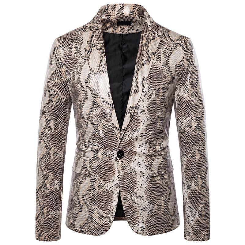 sexy Schlange aufbringen Männer Blazer Hässliche Druck Einer Geschmack Blazer Männer Nachtclub Festival Party Bühne Herren Anzug Jacke Blazer Masculino