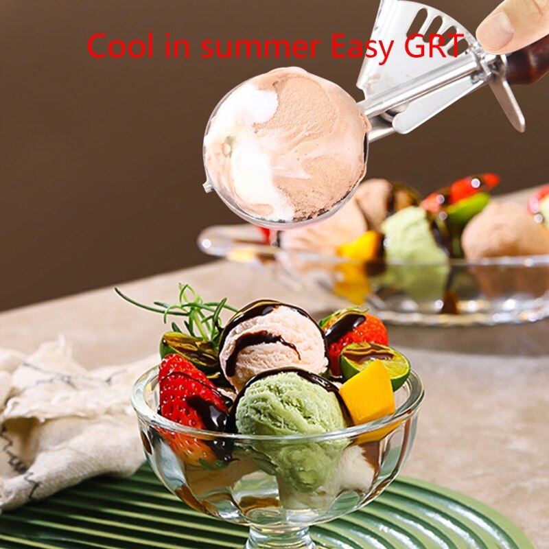 Ice Cream Scoops with Trigger Stainless Steel Cookie Scoop for Baking Cookie Ice Cream Cupcake Muffin Meatball S/M/L
