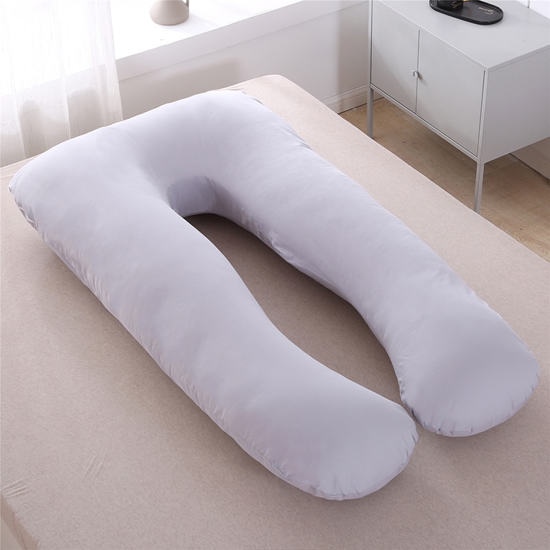 Almohada para mujeres embarazadas, almohada de cuerpo para embarazo, almohadas de algodón con forma de U, almohadas para dormir en el lado del embarazo, 140*75 CMYYF015