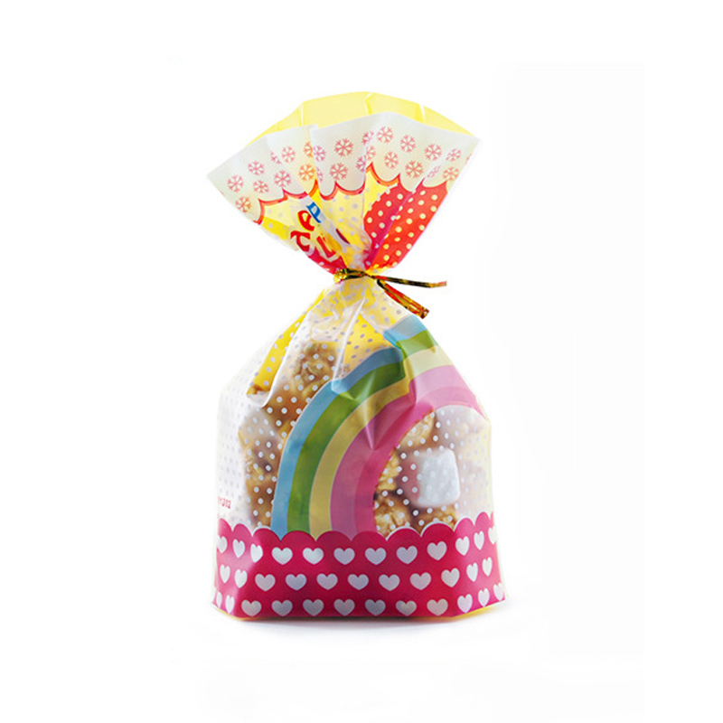 Sachet en plastique pour emballer des de mariage,emballage de couleur rose, fête de noël, biscuits, gâteaux, cookies, bonbons, motif amour, 50 pièces, 13x9cm: F