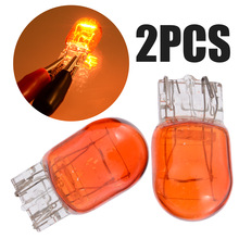 Auto Lichtbron 2 stuks DRL T20 7443 7440 W21/5 W Halogeenlamp Dual Filament Amber Glas Indicator licht Knipperlichten