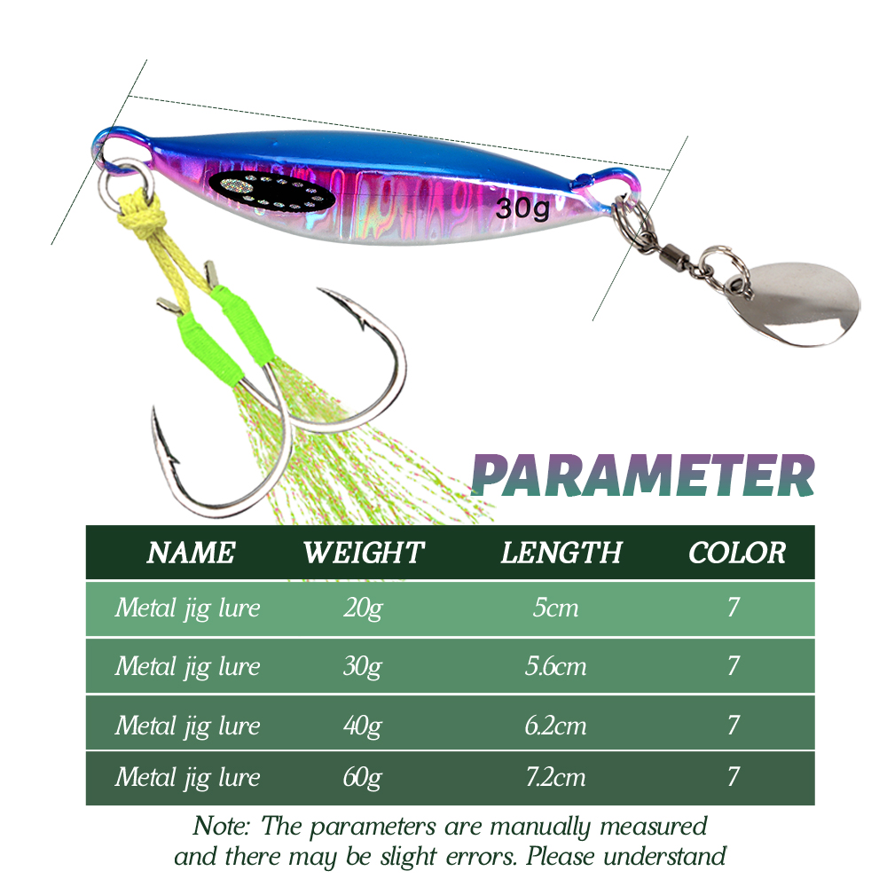 TOLU 2024 Spin Tail Metal Jig señuelo de pesca 20g 30g 40g 60g Spinner Shad Metal Vib Casting Shore Jig cebo hoja de cobre cuchara lubina