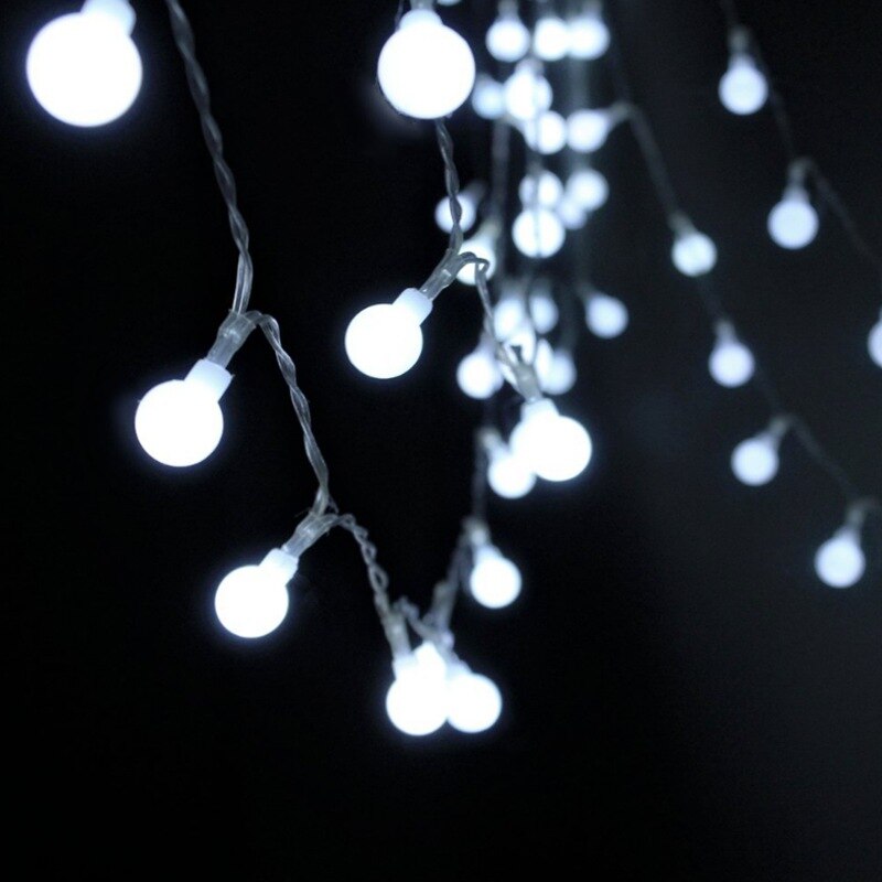 Merry Christmas 1.5M Colorful LED Snowflaker LED Garland String Lights Battery Powered Year Fairy Lights Garlands: ball white