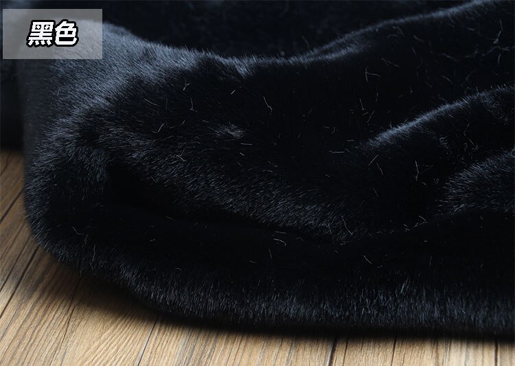 1400G Verdikte Diy Imitatie Nerts Bont Pluche Stof Voor Teller Kledingstuk Homedecor Kunstmatige Wol Fluwelen Stof 0.5X1.6M: black