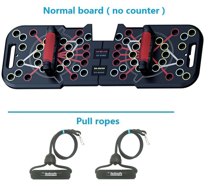 Multifunctional Counting Push Up Board Home Chest Muscle Exercise Training Indoor Electronic Fitness Support Push-up Rock Stands: Normal pull ropes