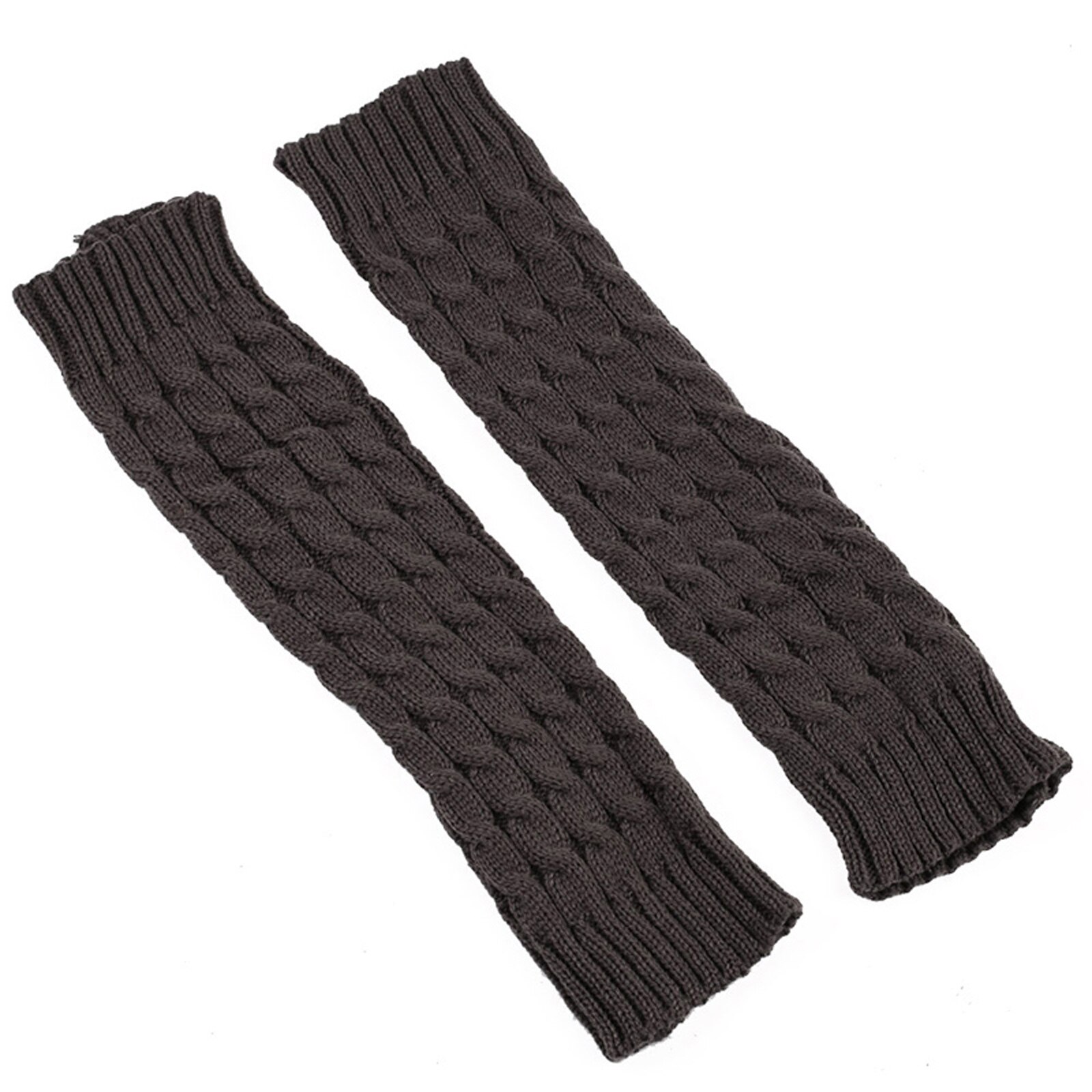 Frauen Gestrickte Häkeln Winter Warme Beinlinge Lange Socken Slouch Leggings Damen Solide Stricken Knie Bein Lange Socken NOV99: Dark Grau