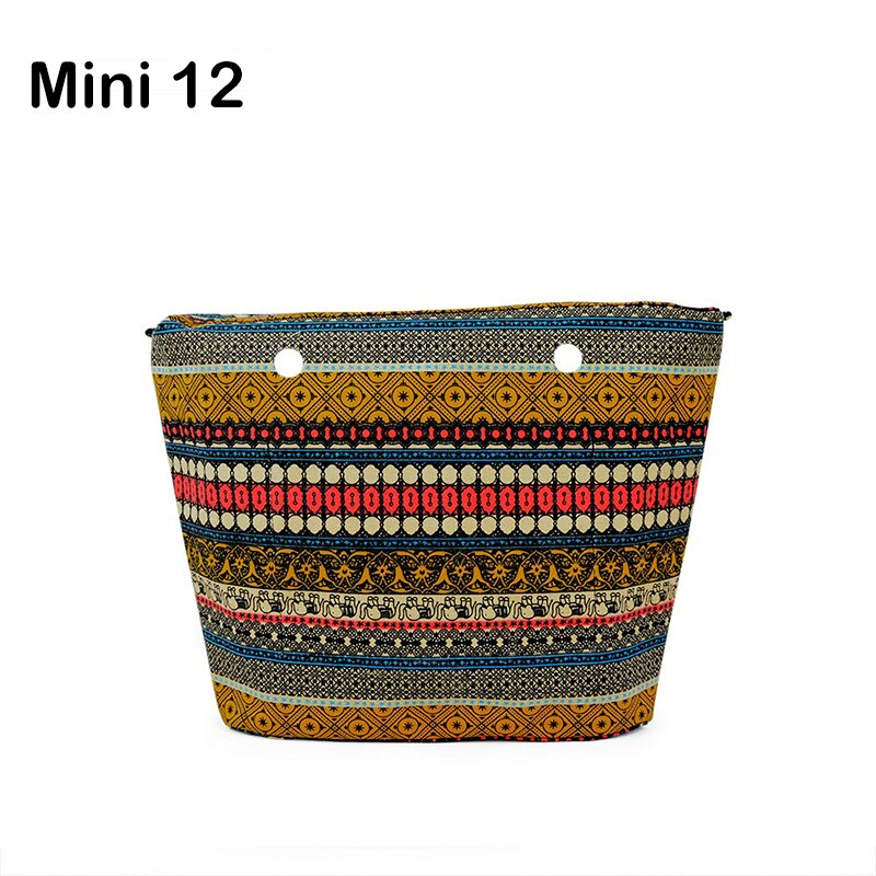 Classic Mini Zipper Pocket for Big Mini Obag Waterproof Floral Canvas Inner Pocket Inner Lining Insert for O bag: mini 12