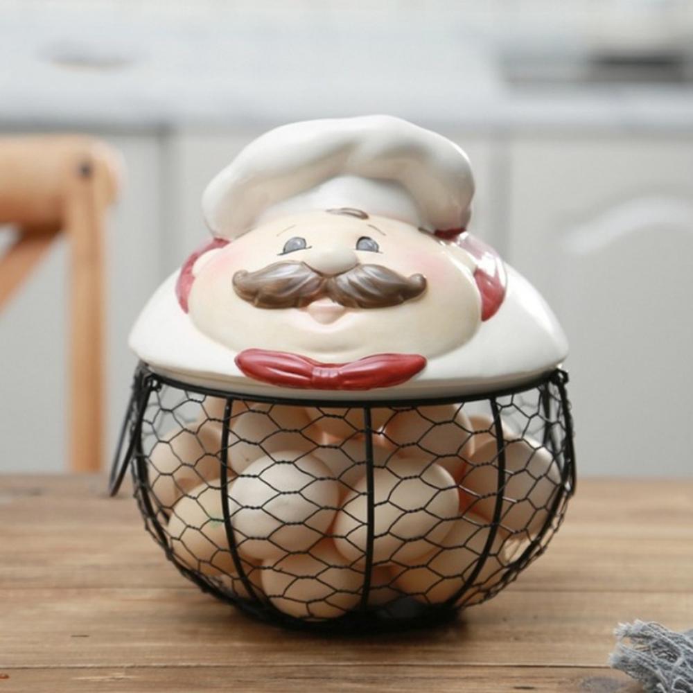 Egg Stand Ceramic Chicken Silk Egg Basket Fruit Basket Collection Ceramic Chicken Sprout Decoration Kitchen Storage