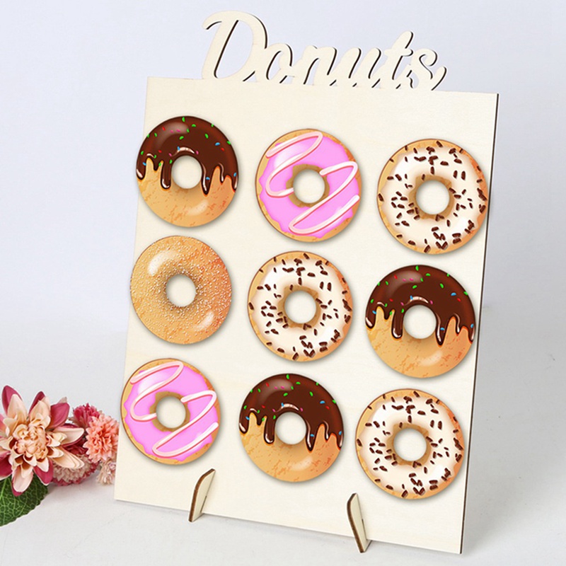 Donuts Stand Donut Muur Display Houder Bruiloft Decoratie Verjaardag Feestartikelen Baby Shower Hout Donut Houder Partij Decoratie