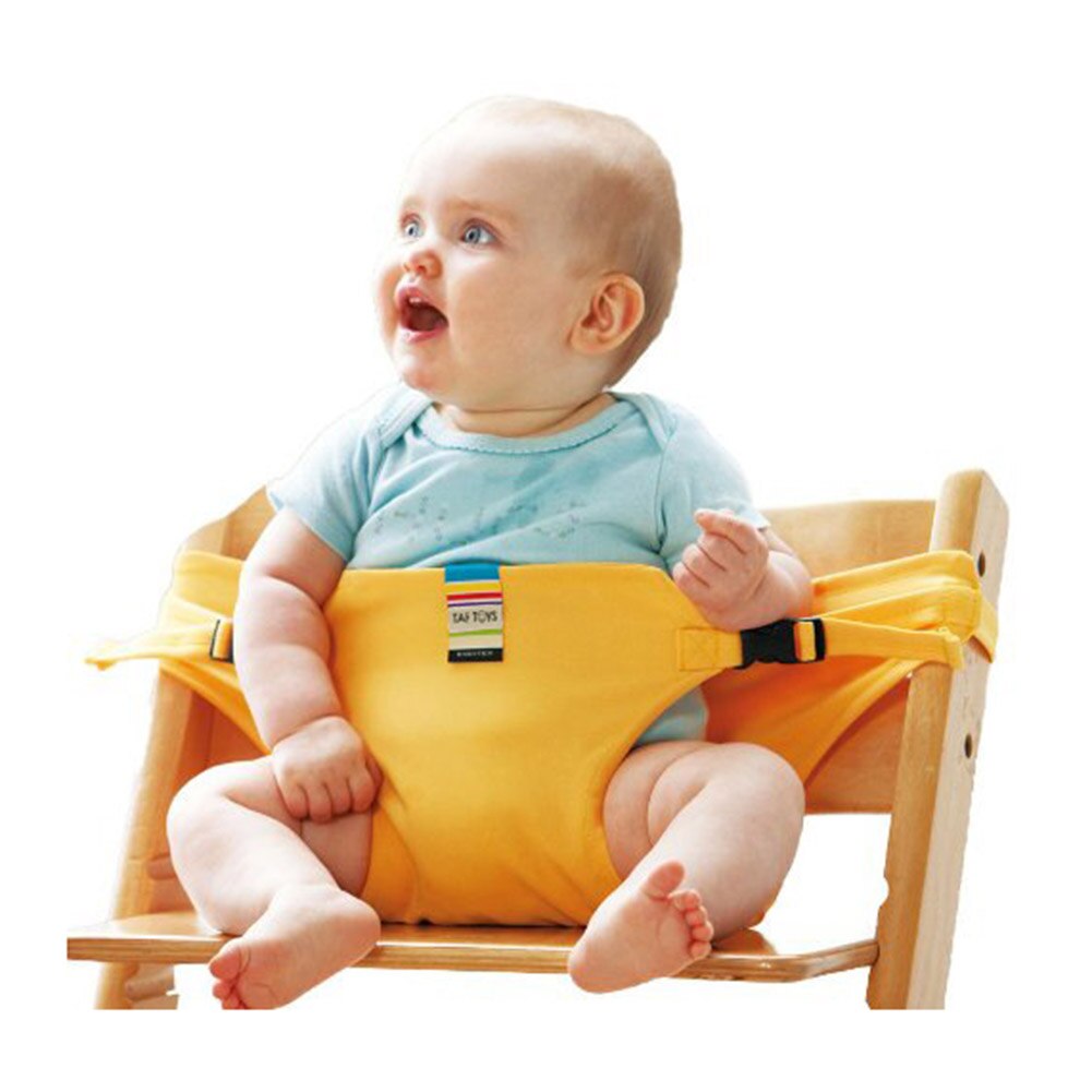 Rejse sammenfoldelig baby spisestue frokost stol baby fodring bælte spædbarn sikkerhed foran hold sikkerhedssele vaskbar baby sikkerhedssele til barn: Orange