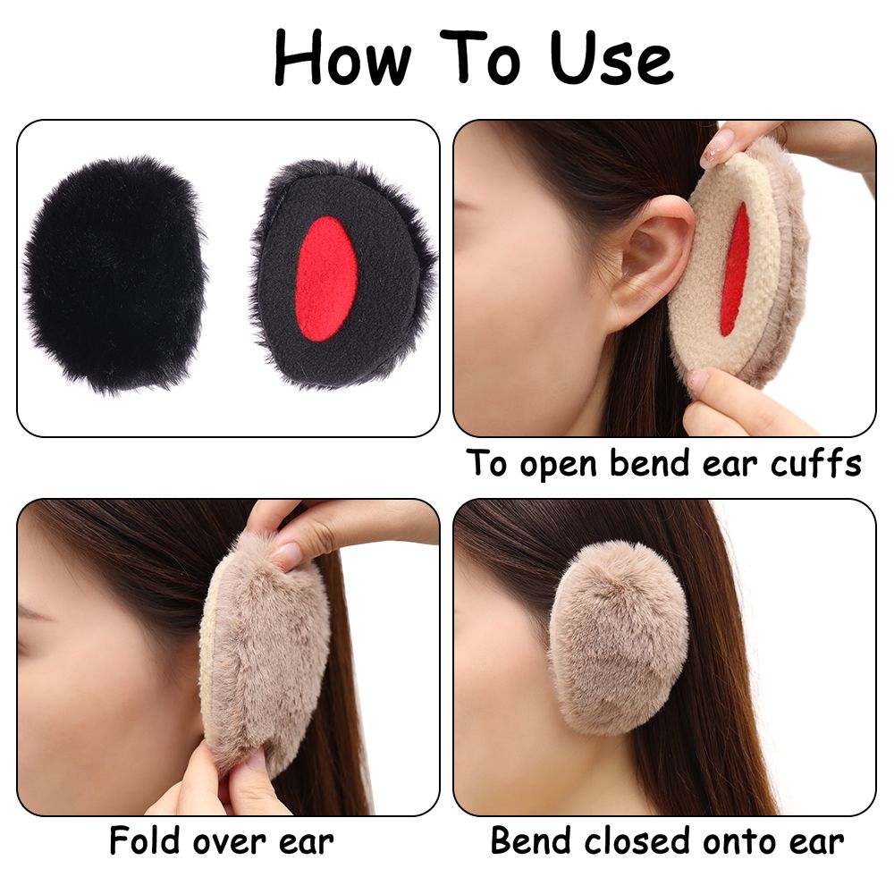 Vinter tjockt öronskydd fluffigt fleece bandlösa öronkåpor öronskydd vindtätt öronskydd för män kvinnor