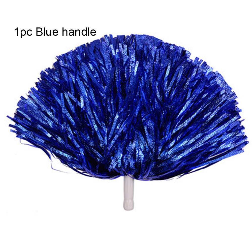 Pompones de Metal con mango de doble agujero para animación, Bola de pompón para animación, suministro deportivo para Club, 1 ud.: Blue handle