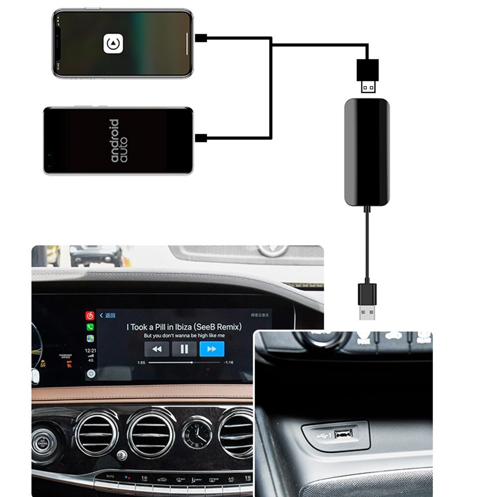 For CarPlay Android Auto USB Dongle Wired Adapter with Mic Input for Android4.2 Car Navigation Multimedia Player Interconnection