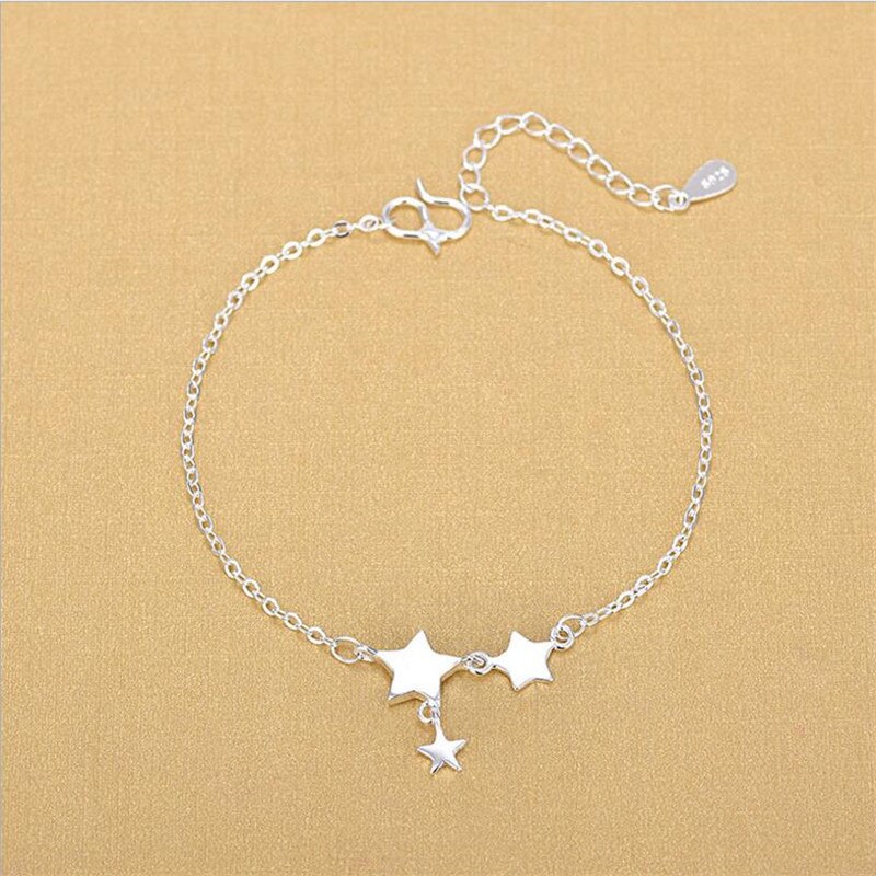 Lukeni Trendy Ster Stijl Vrouwelijke Enkelbanden Sieraden Meisje Mode Zilveren 925 Armbanden Vrouwen Christmas Party Accessoires Vrouwelijke