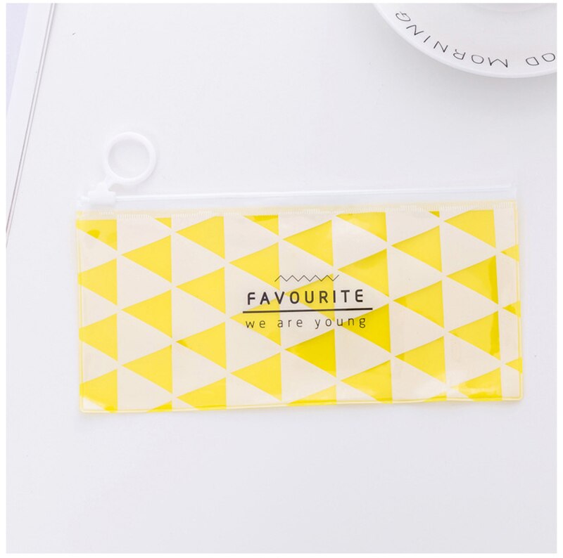 Estuches de PVC para lápices Kawaii Love Heart, a prueba de agua, bonitas bolsas para bolígrafos de rejilla, estuche transparente para lápices, papelería para niños, suministros escolares: 1