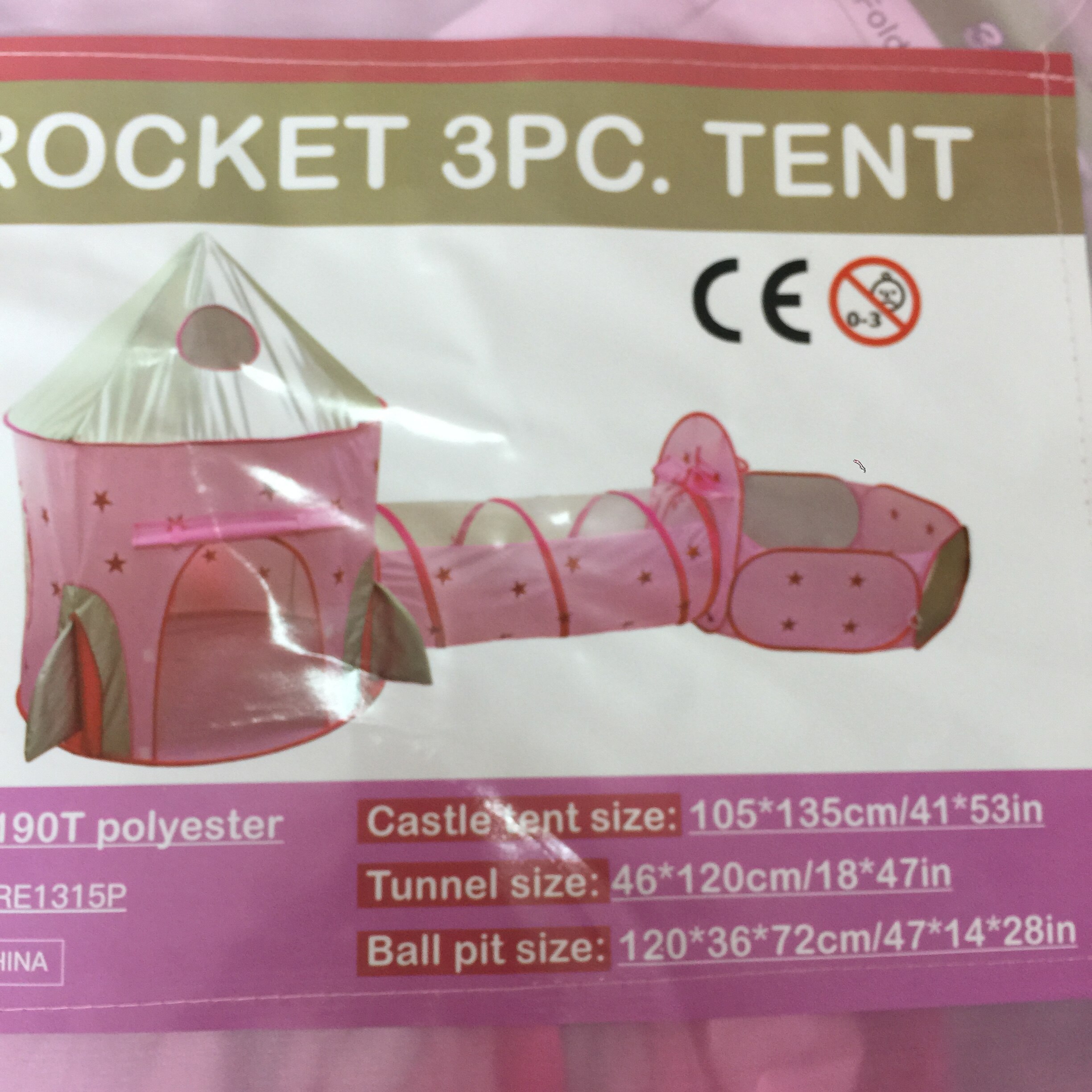 Kids 3 in 1 Tent Spacecraft Tent Space Quilt Tent Game Pink House Rocket Ship Play Tent Girl Ball Pool