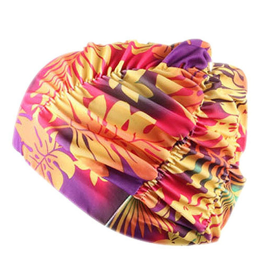 Zwemmen Hoed Vrouwen Unisex Meisjes Lang Haar Badmuts Badmuts Stretch Drape Gratis Size Zwemmen Zwembad Sport Elastische Nylon turban1: F